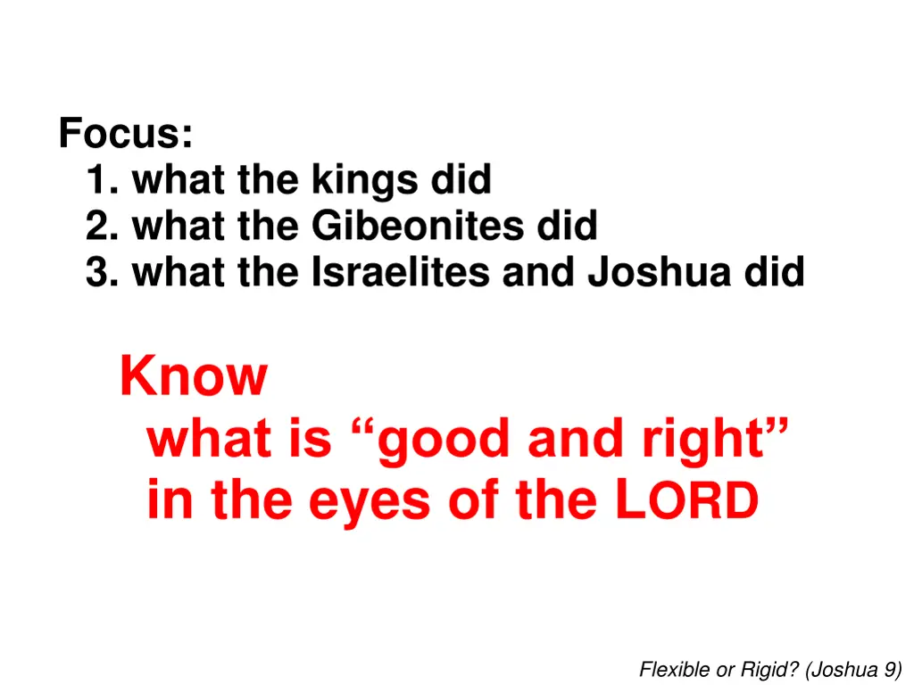 focus 1 what the kings did 2 what the gibeonites