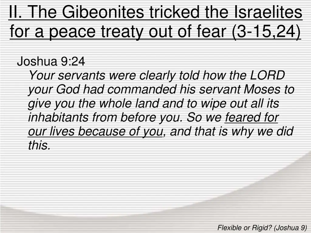 ii the gibeonites tricked the israelites 1