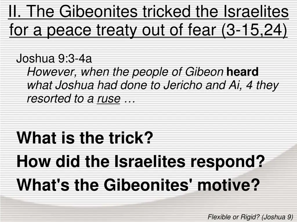 ii the gibeonites tricked the israelites