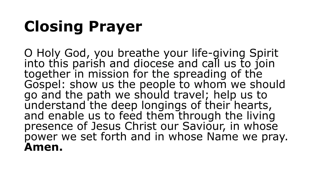 closing prayer