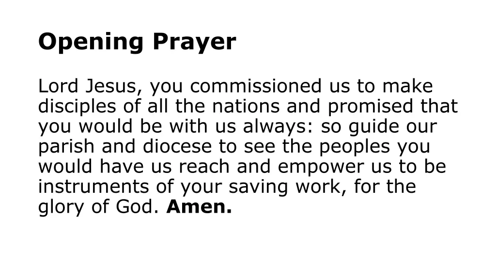opening prayer