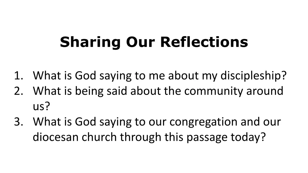 sharing our reflections