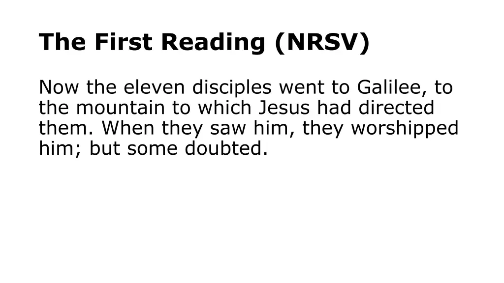 the first reading nrsv