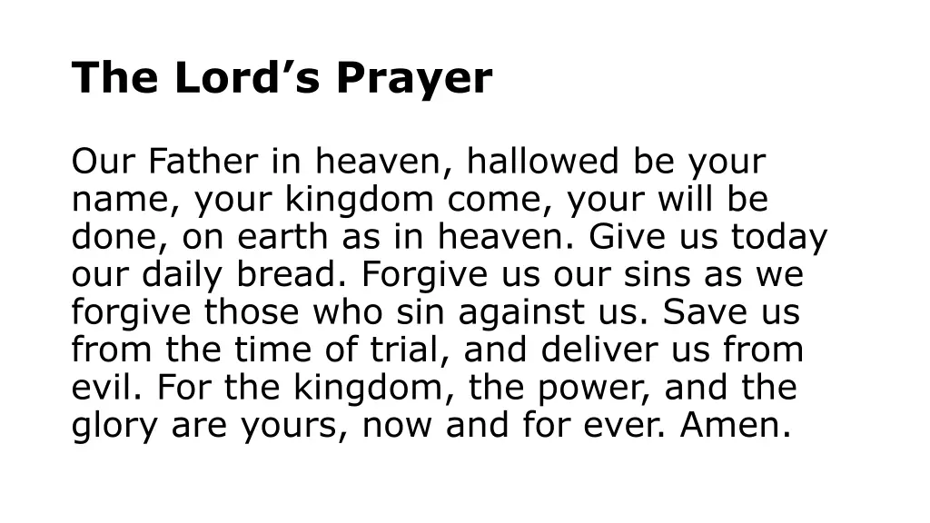 the lord s prayer