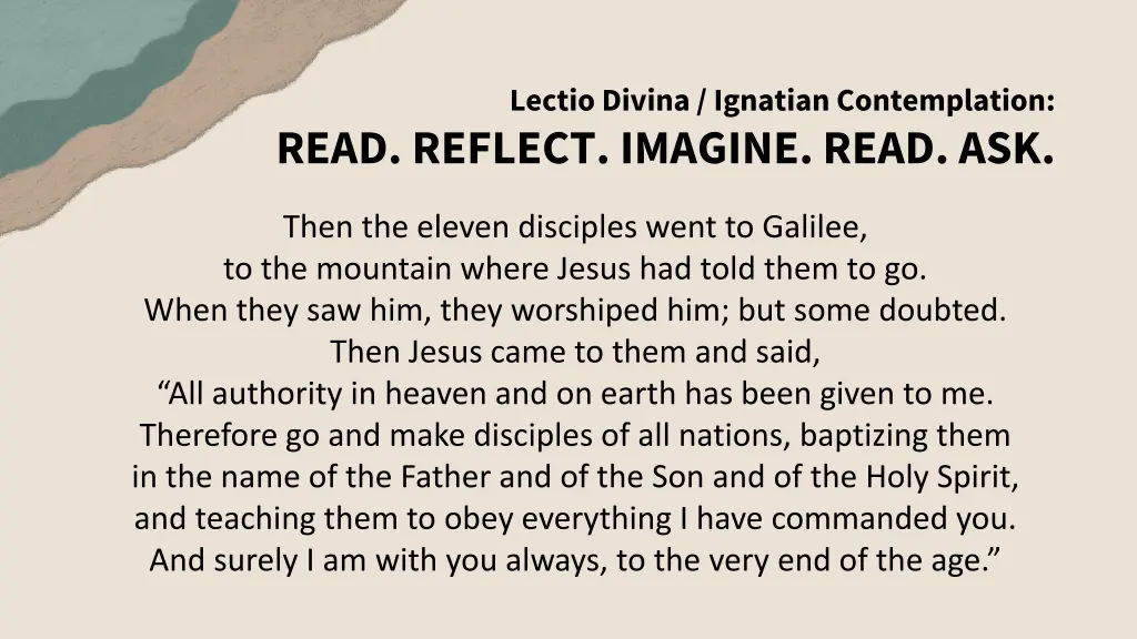 lectio divina ignatian contemplation read reflect