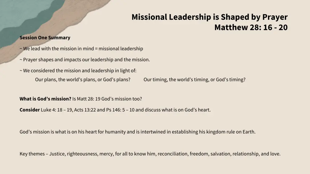 missional leadership is shaped by prayer