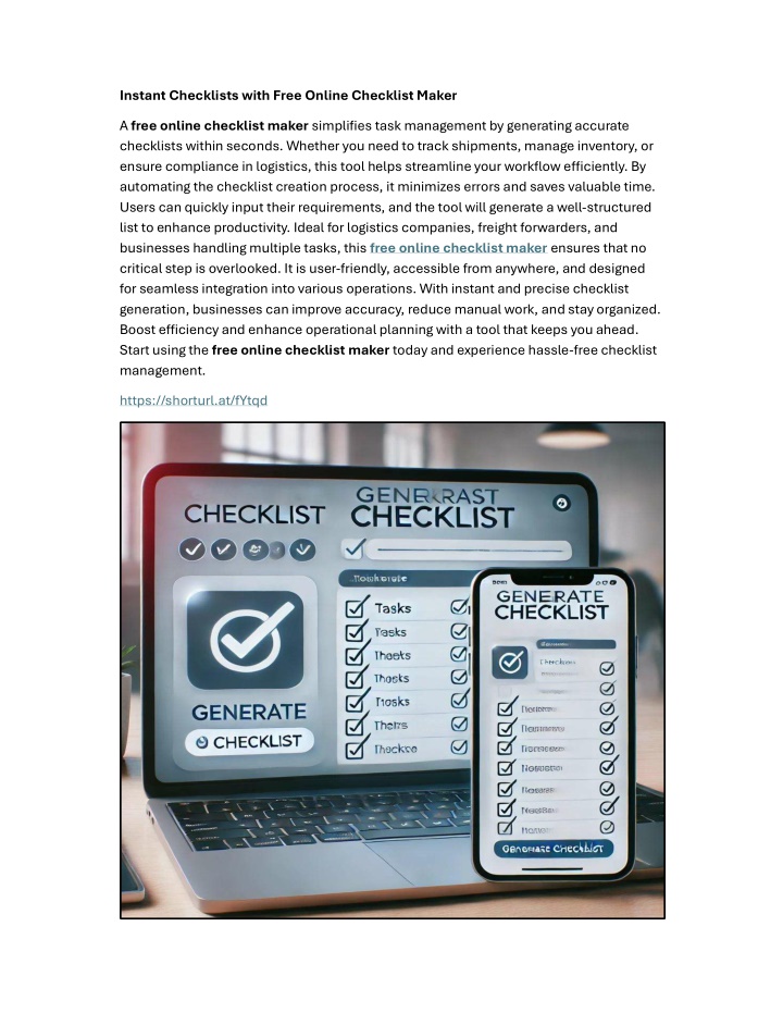 instant checklists with free online checklist