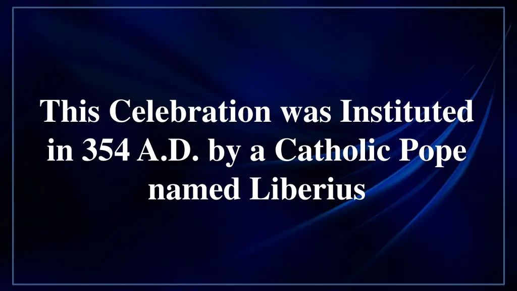 this celebration was instituted
