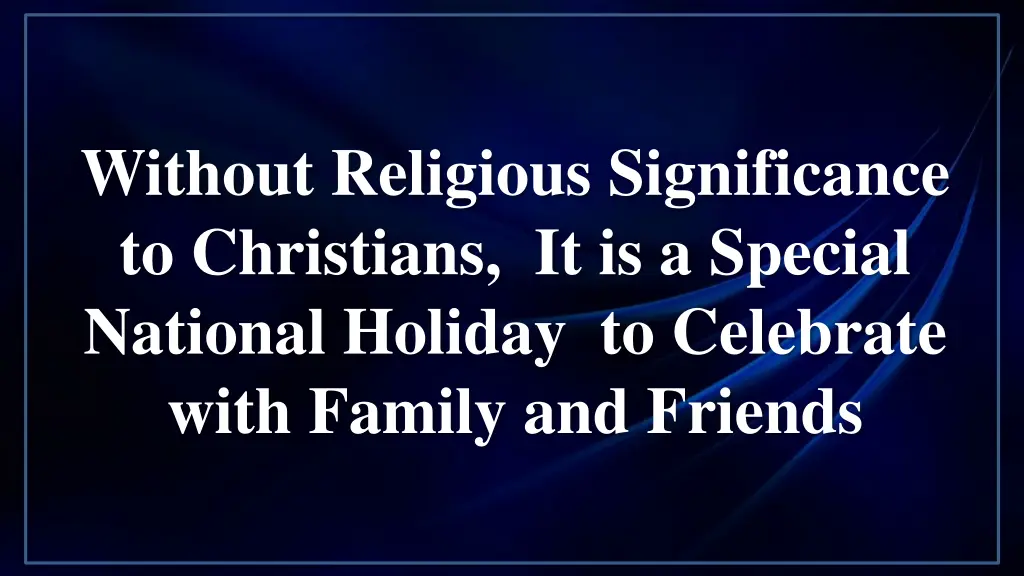without religious significance to christians