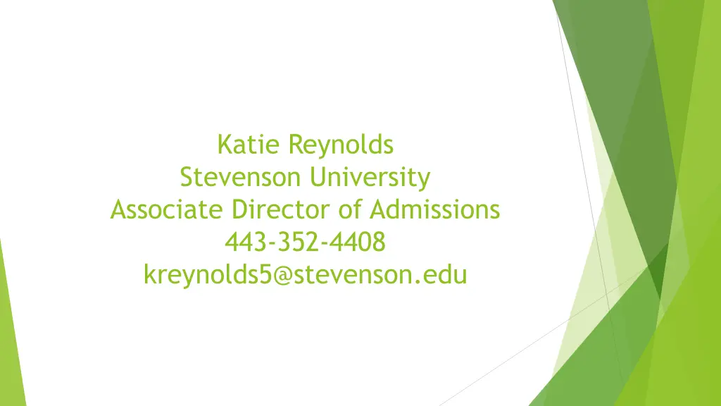 katie reynolds stevenson university associate