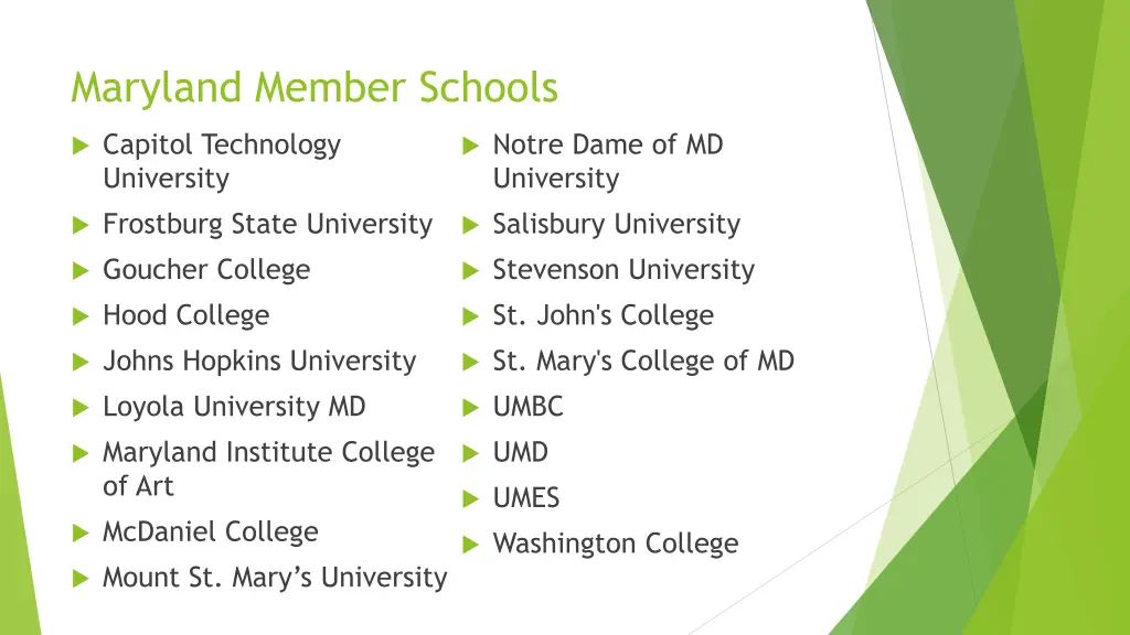 maryland member schools