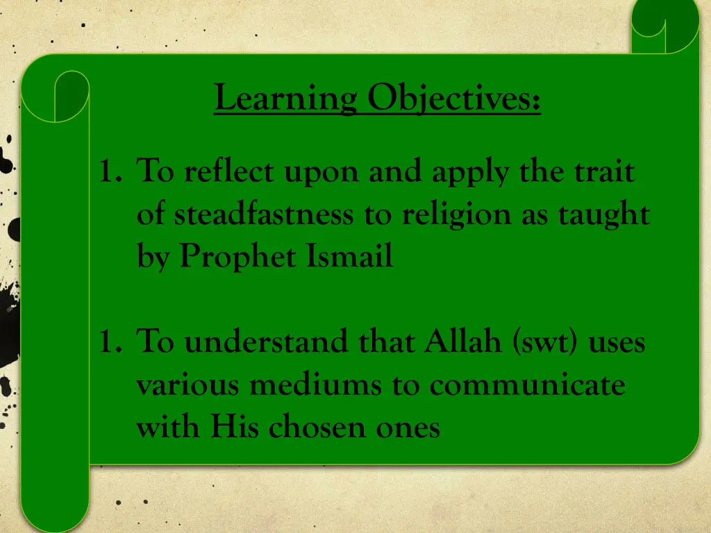learning objectives