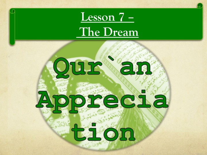 lesson 7 the dream