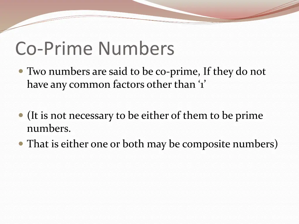co prime numbers
