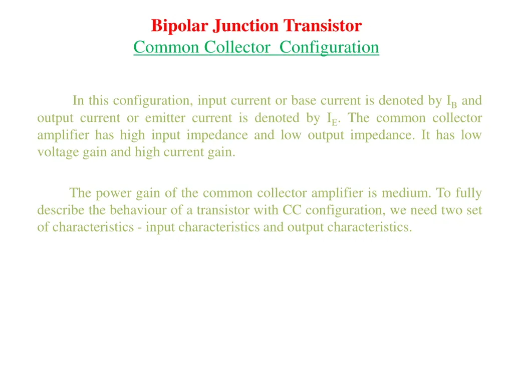 bipolar junction transistor common collector 1