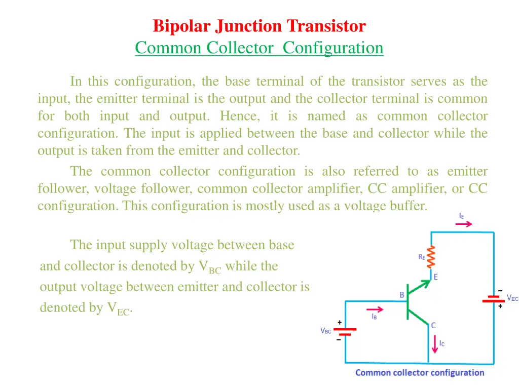 bipolar junction transistor common collector