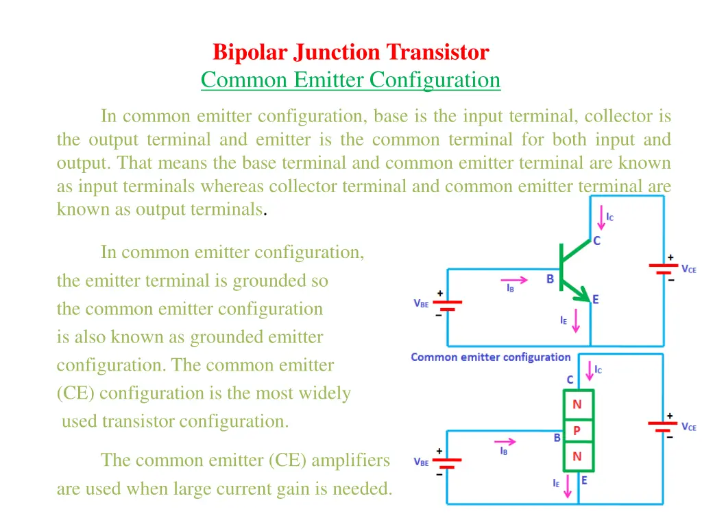 bipolar junction transistor common emitter