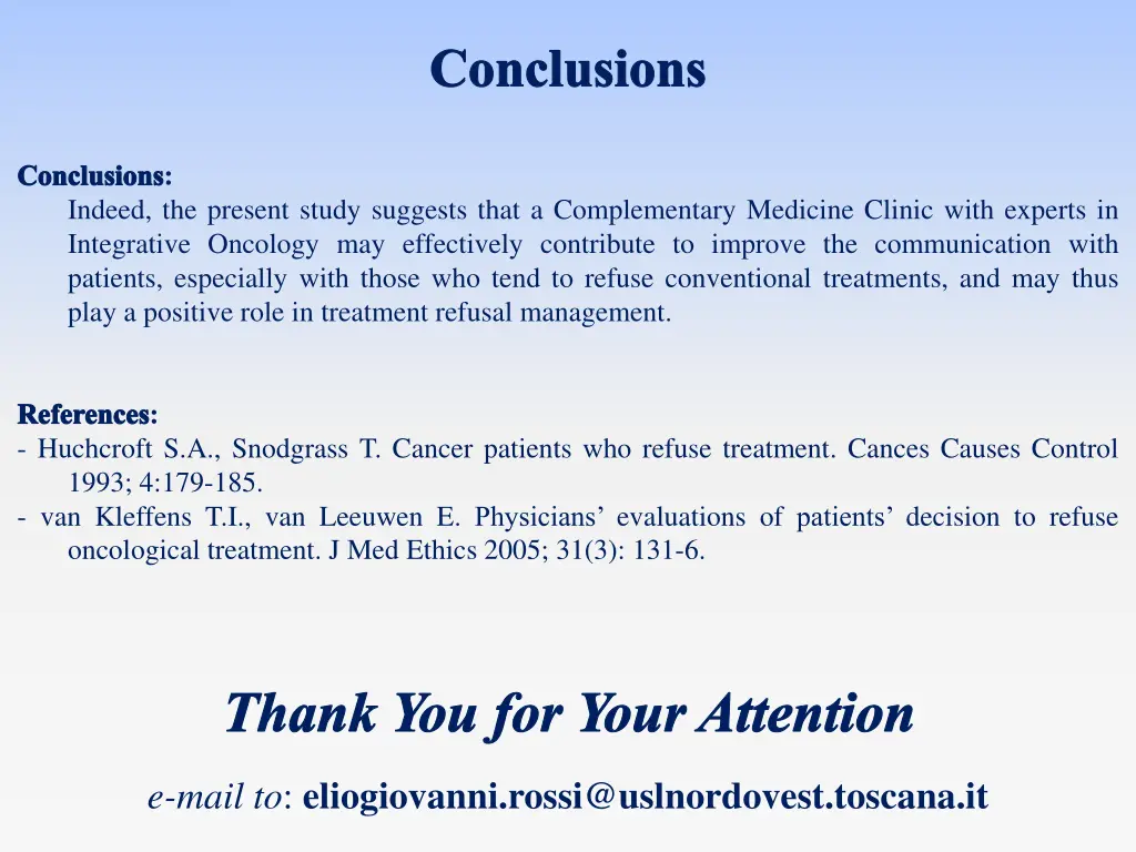 conclusions