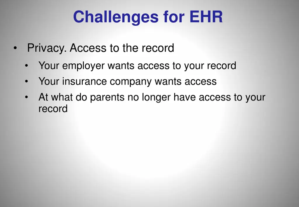 challenges for ehr 1