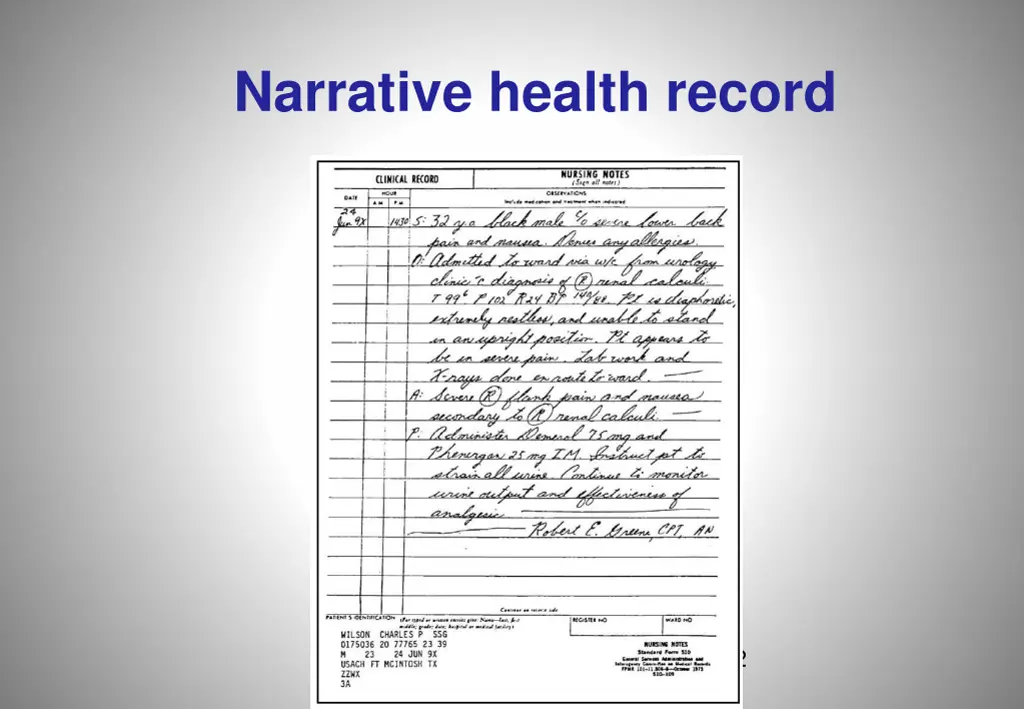 narrative health record