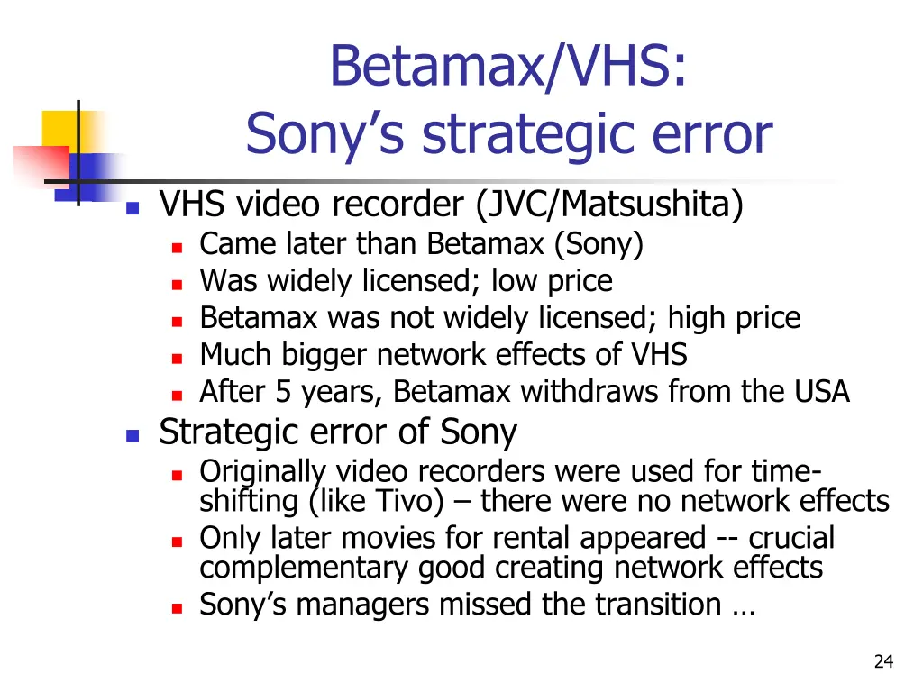 betamax vhs sony s strategic error
