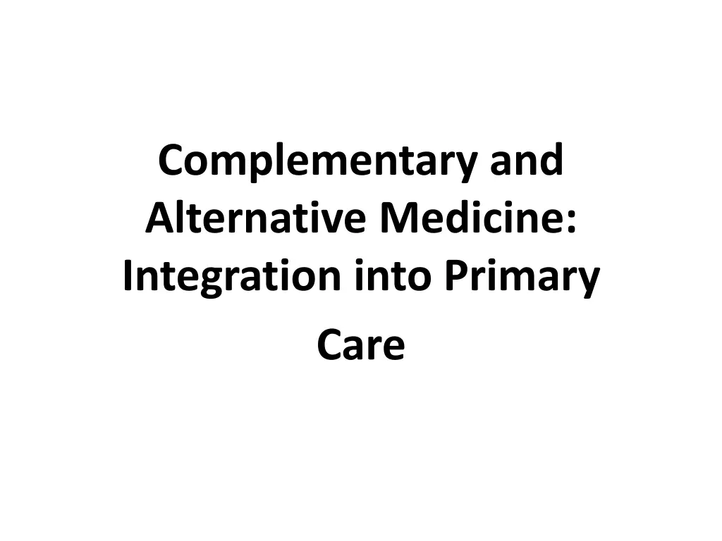 complementary and alternative medicine