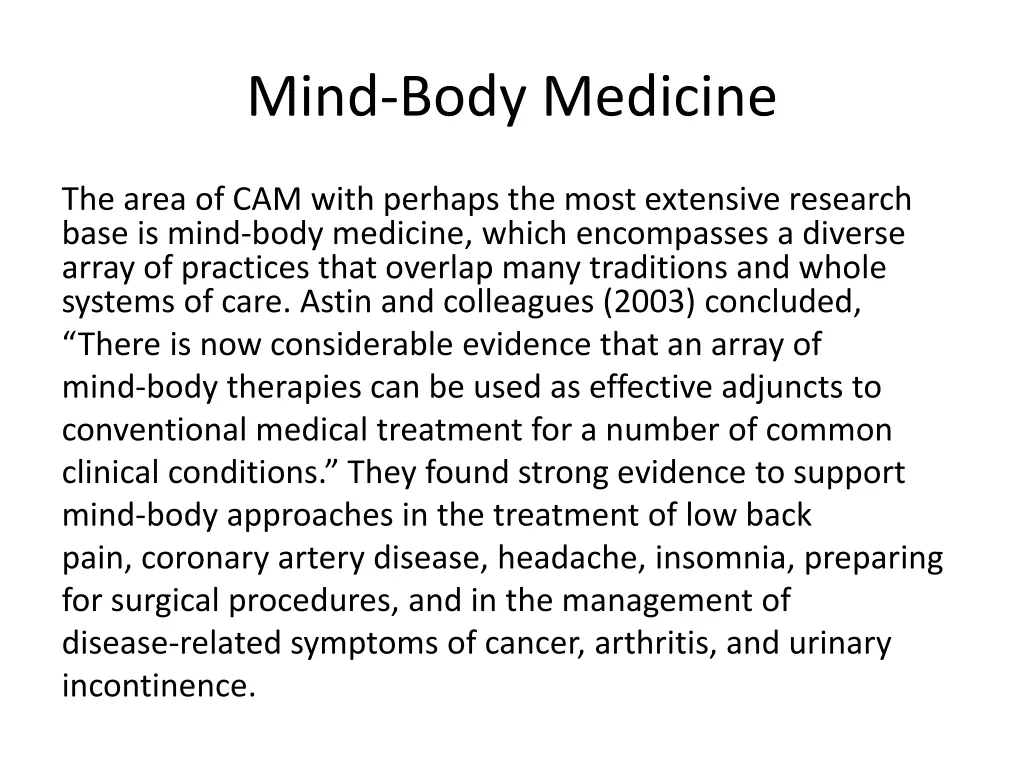 mind body medicine
