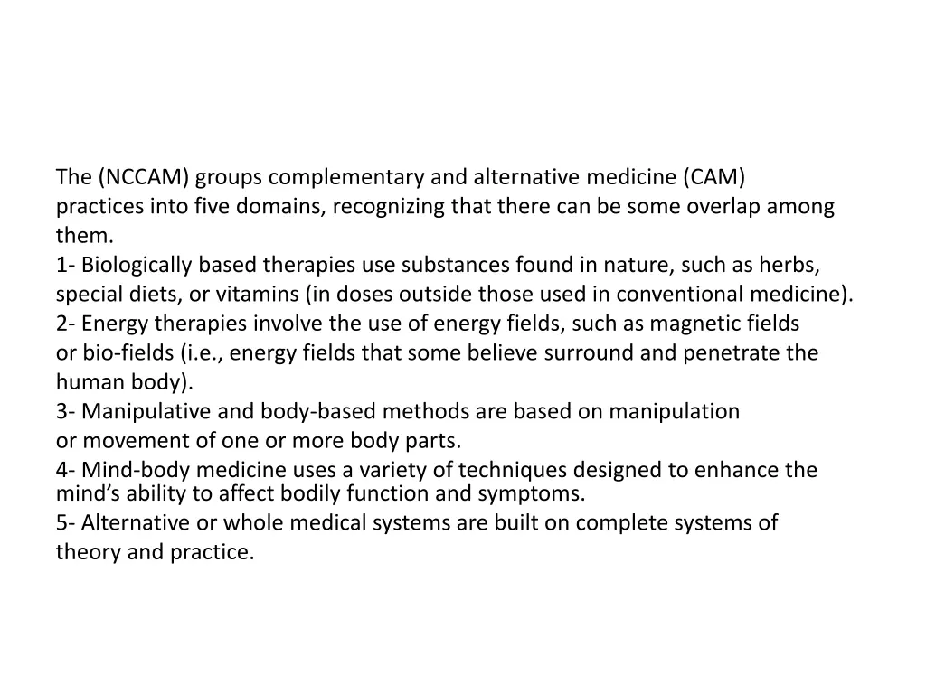 the nccam groups complementary and alternative