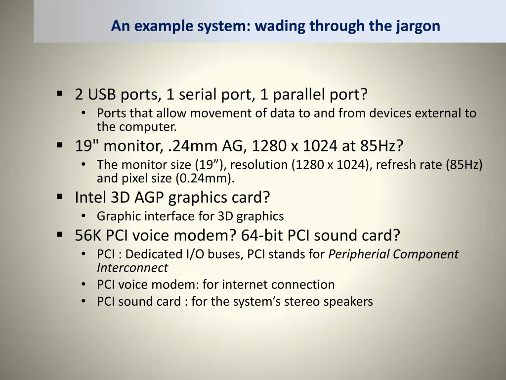 an example system wading through the jargon 5