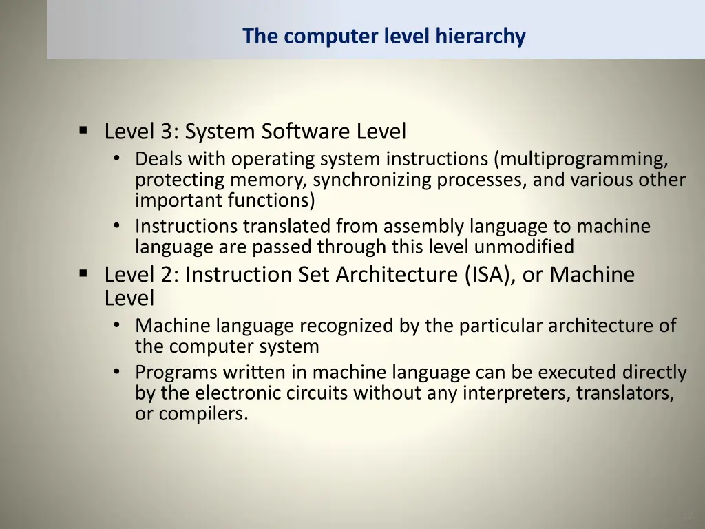the computer level hierarchy 4