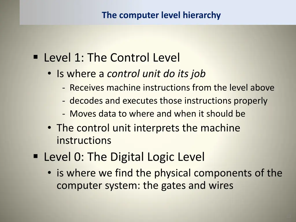 the computer level hierarchy 5