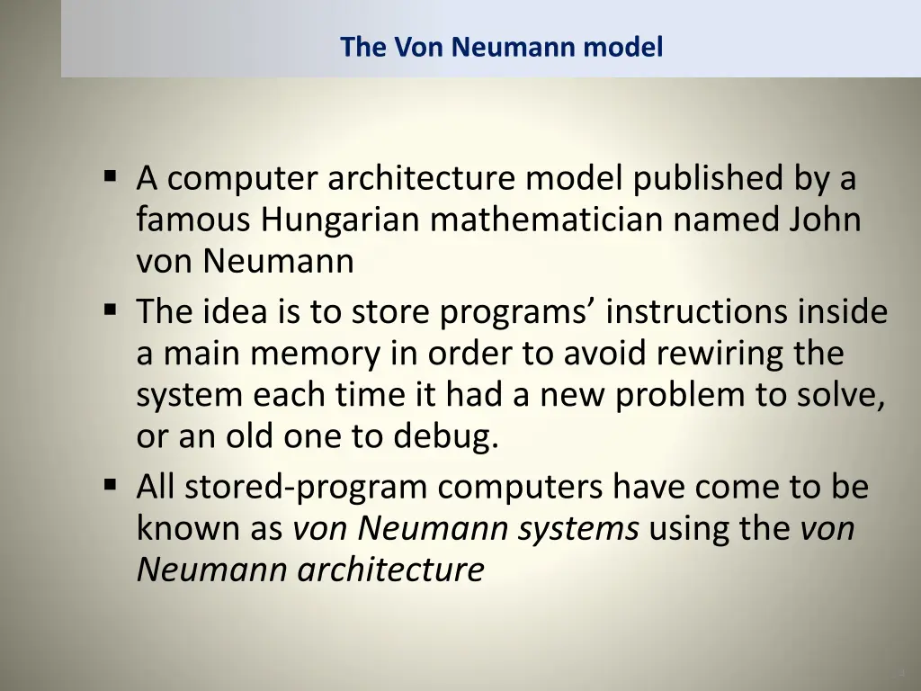 the von neumann model