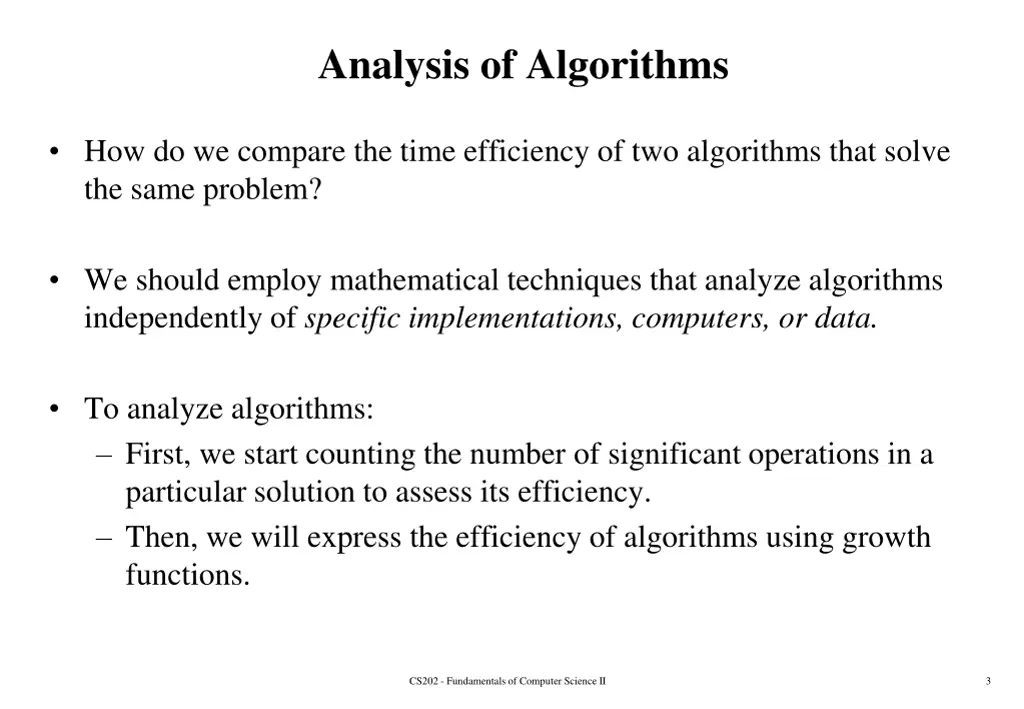 analysis of algorithms 1