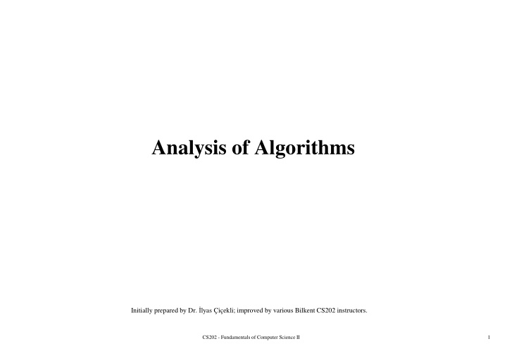 analysis of algorithms