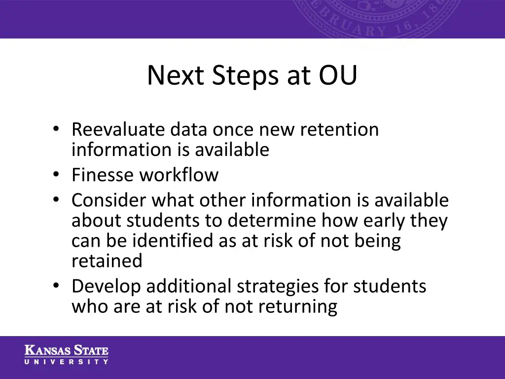 next steps at ou