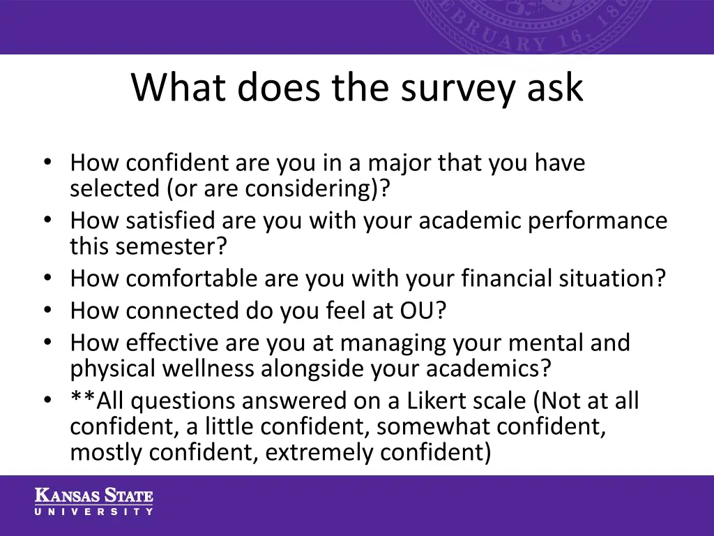 what does the survey ask