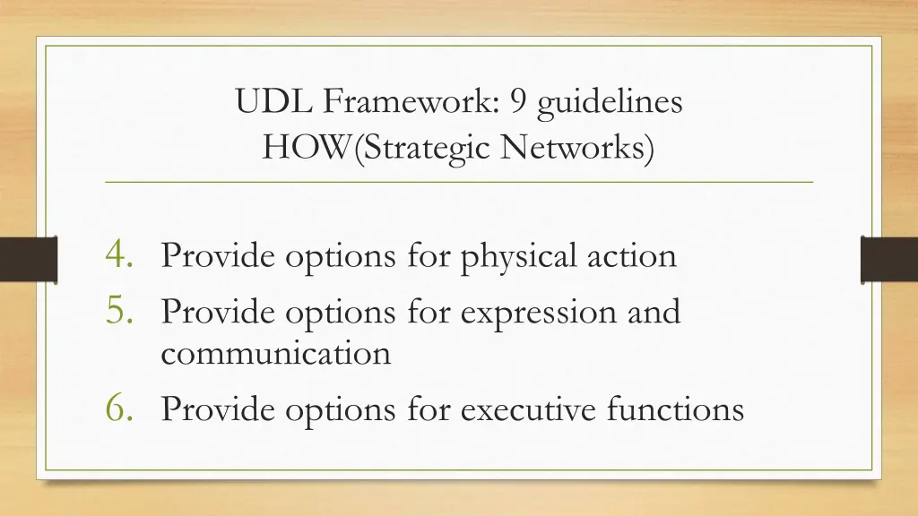 udl framework 9 guidelines how strategic networks