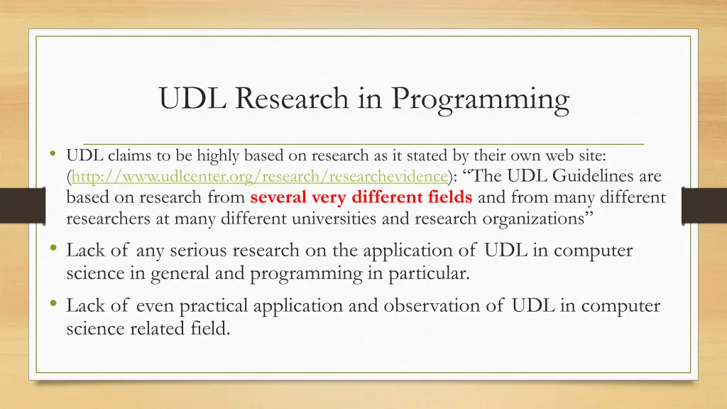 udl research in programming