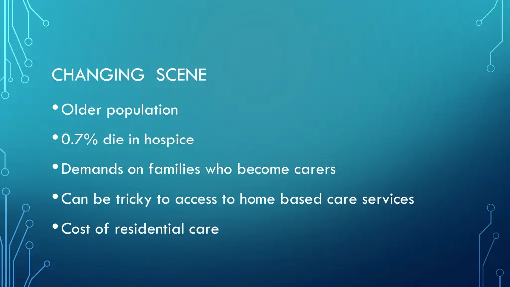 changing scene older population