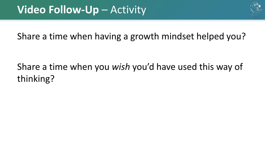 video follow up activity