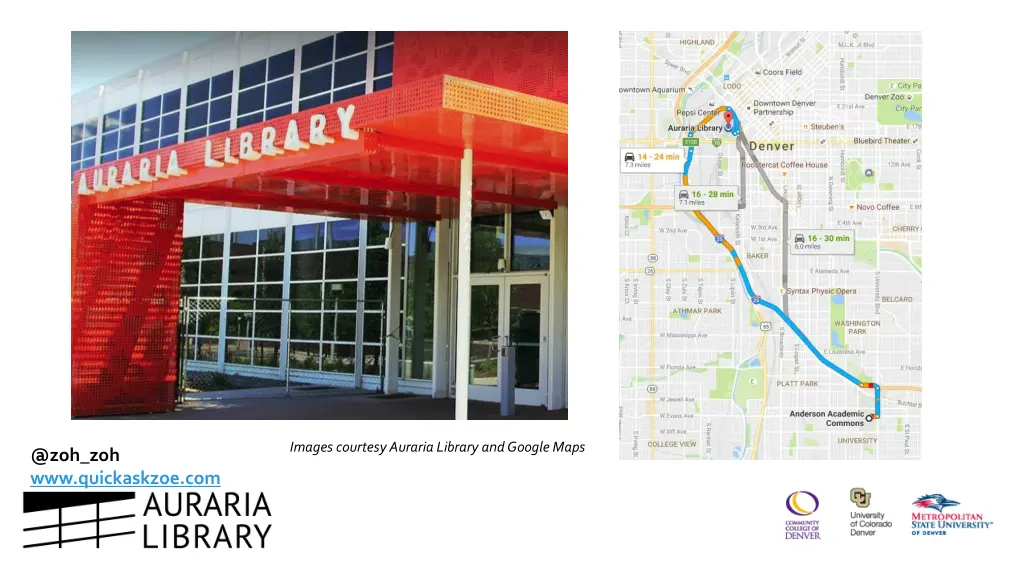 images courtesy auraria library and google maps