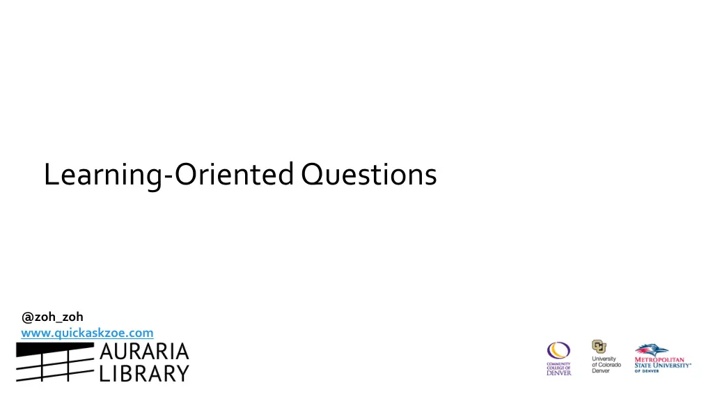 learning oriented questions