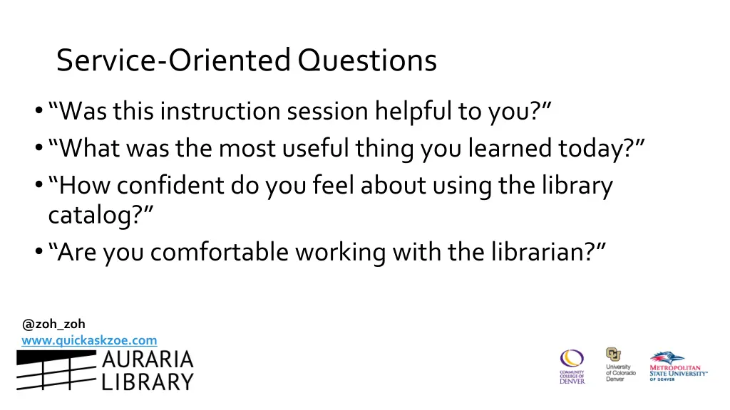 service oriented questions