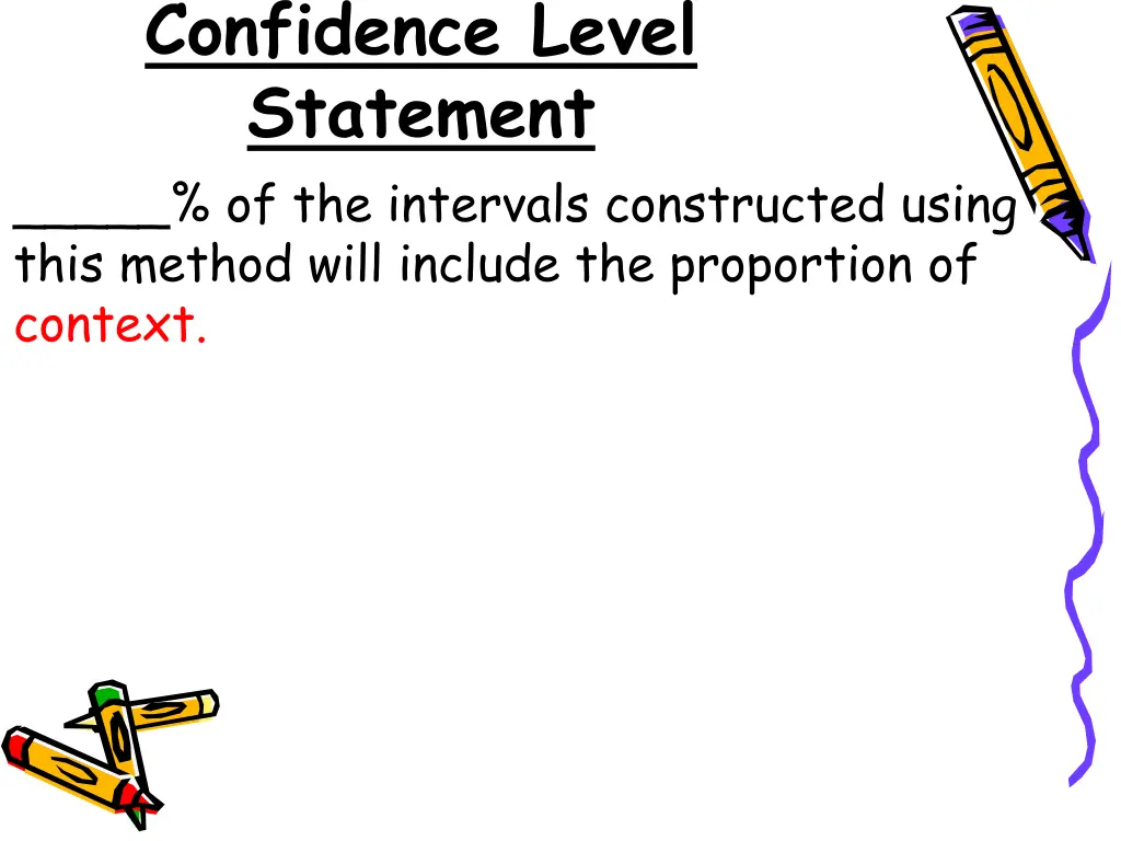 confidence level statement of the intervals