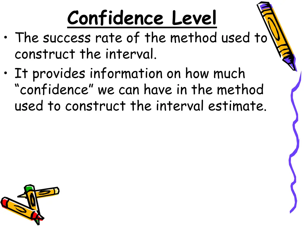 confidence level the success rate of the method
