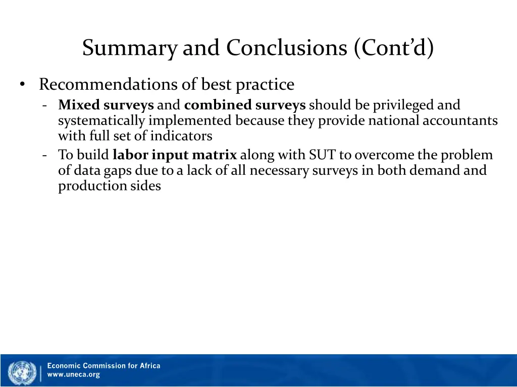 summary and conclusions cont d