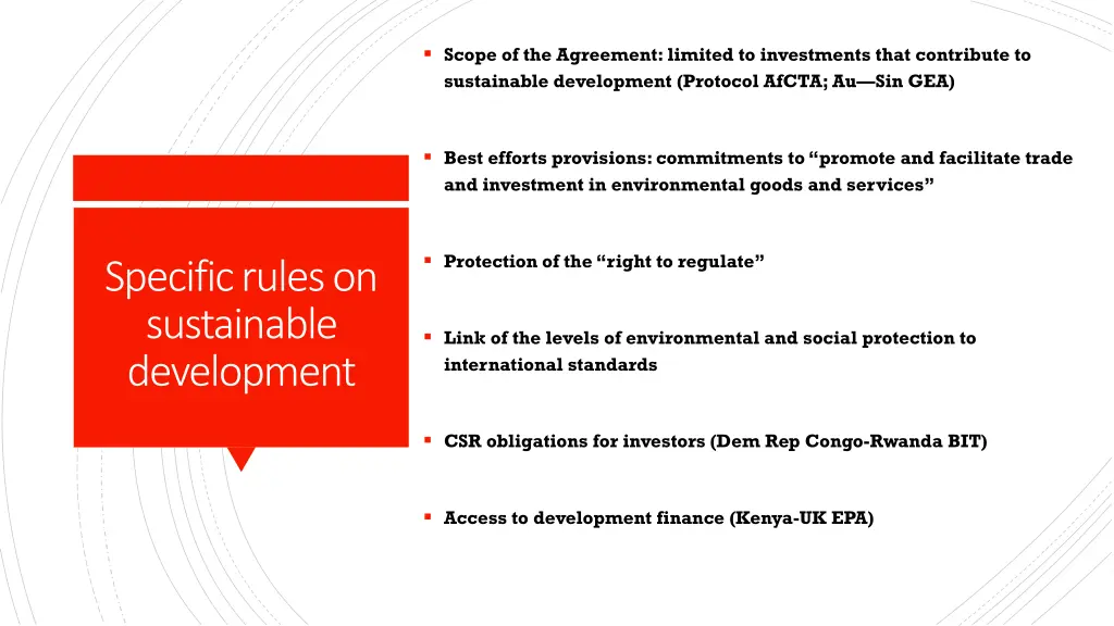 scope of the agreement limited to investments