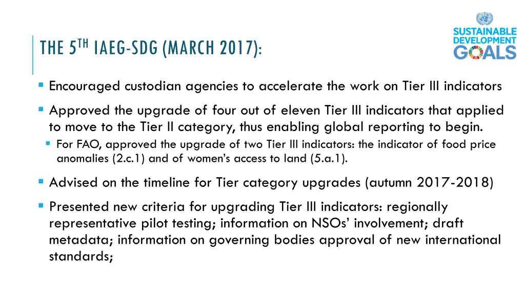 the 5 th iaeg sdg march 2017