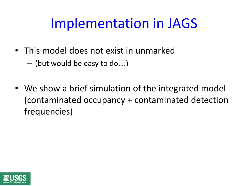 implementation in jags