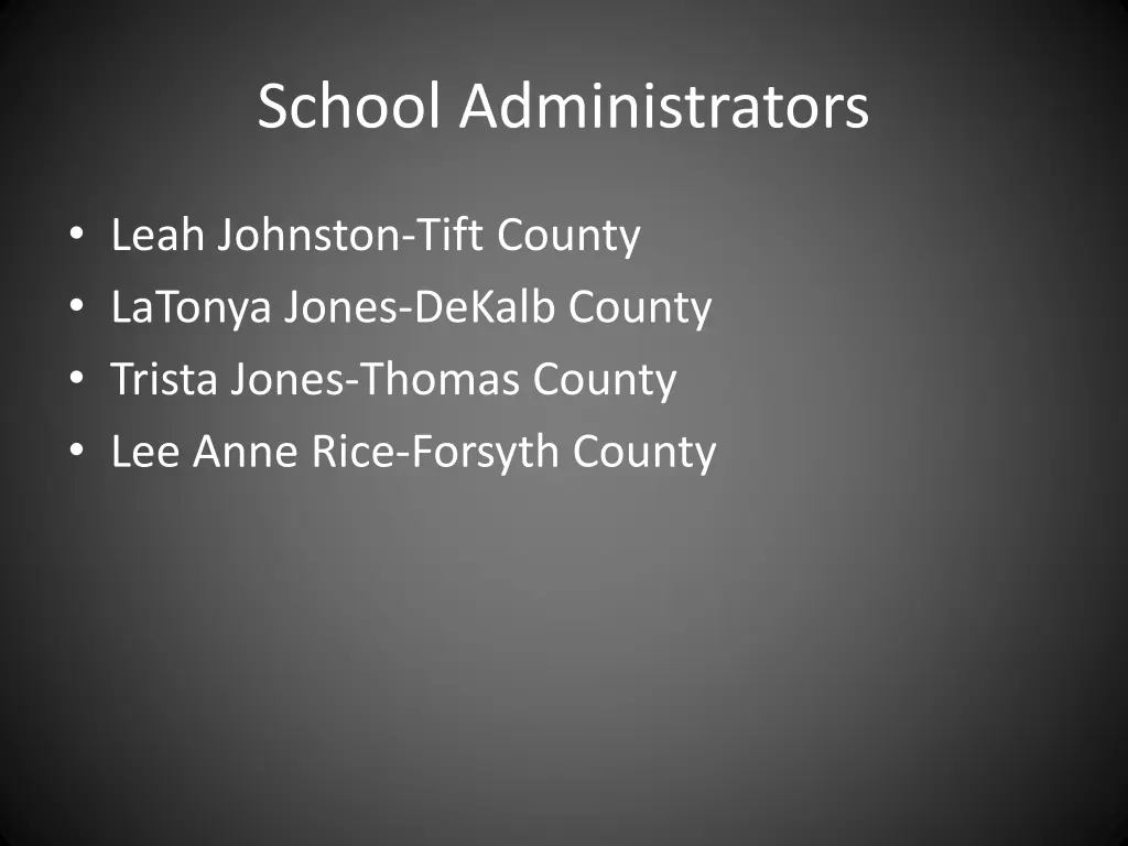 school administrators